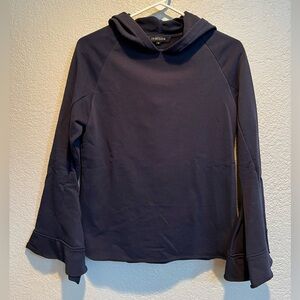 Jamison Navy Blue Hoodie with Bell Sleeves | Size S